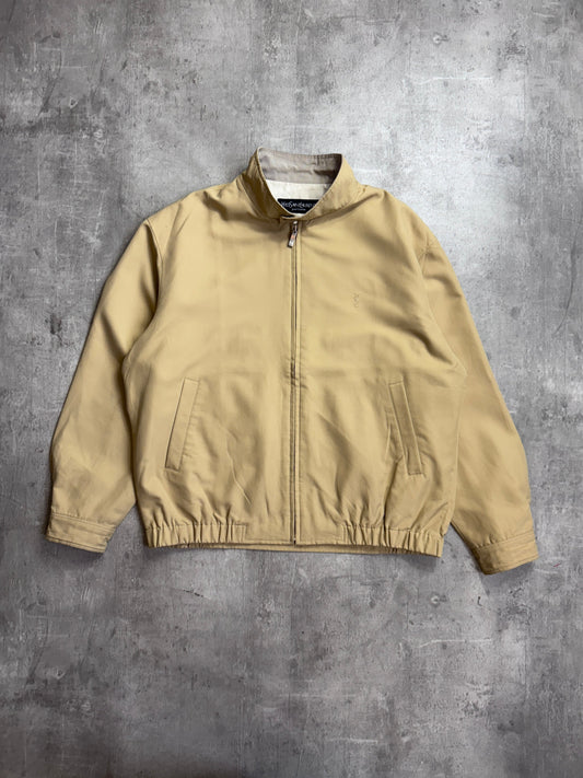 YSL Beige Lightweight Moto Collar Blouson