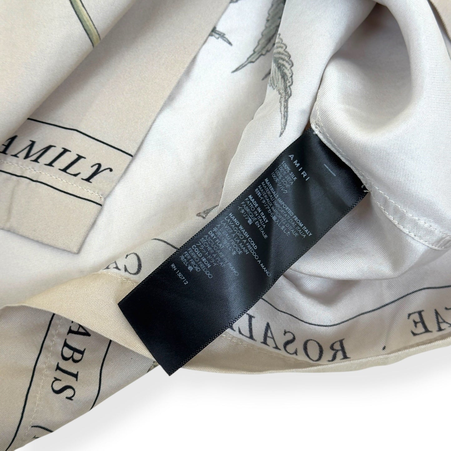 AMIRI BOTANICAL SILK SHIRT NATURAL L | Large, Tan