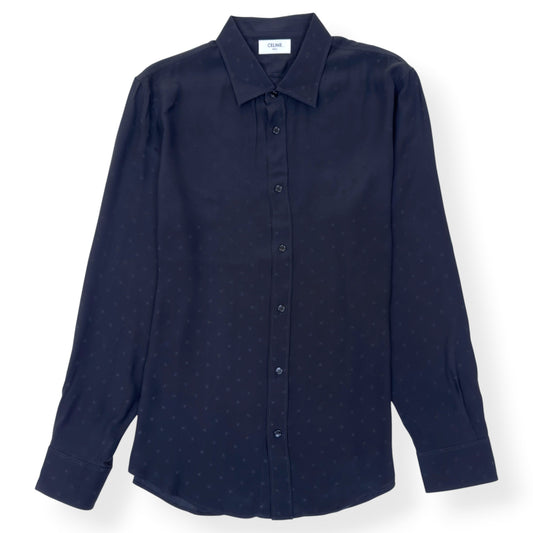 CELINE LOOSE SILK JACQUARD SHIRT BLACK 42 / L | Large, Black