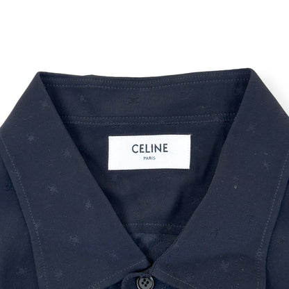CELINE LOOSE SILK JACQUARD SHIRT BLACK 42 / L | Large, Black