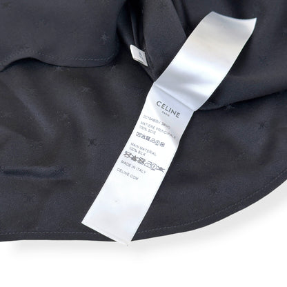 CELINE LOOSE SILK JACQUARD SHIRT BLACK 42 / L | Large, Black