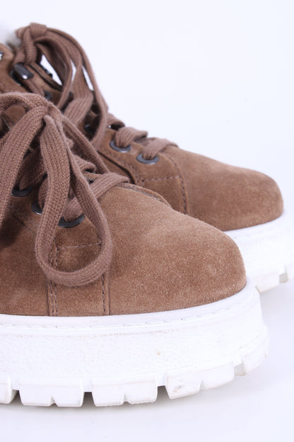 Prada Suede/ Shearling Lace-up Boots Tan 40 | O/S, Tan
