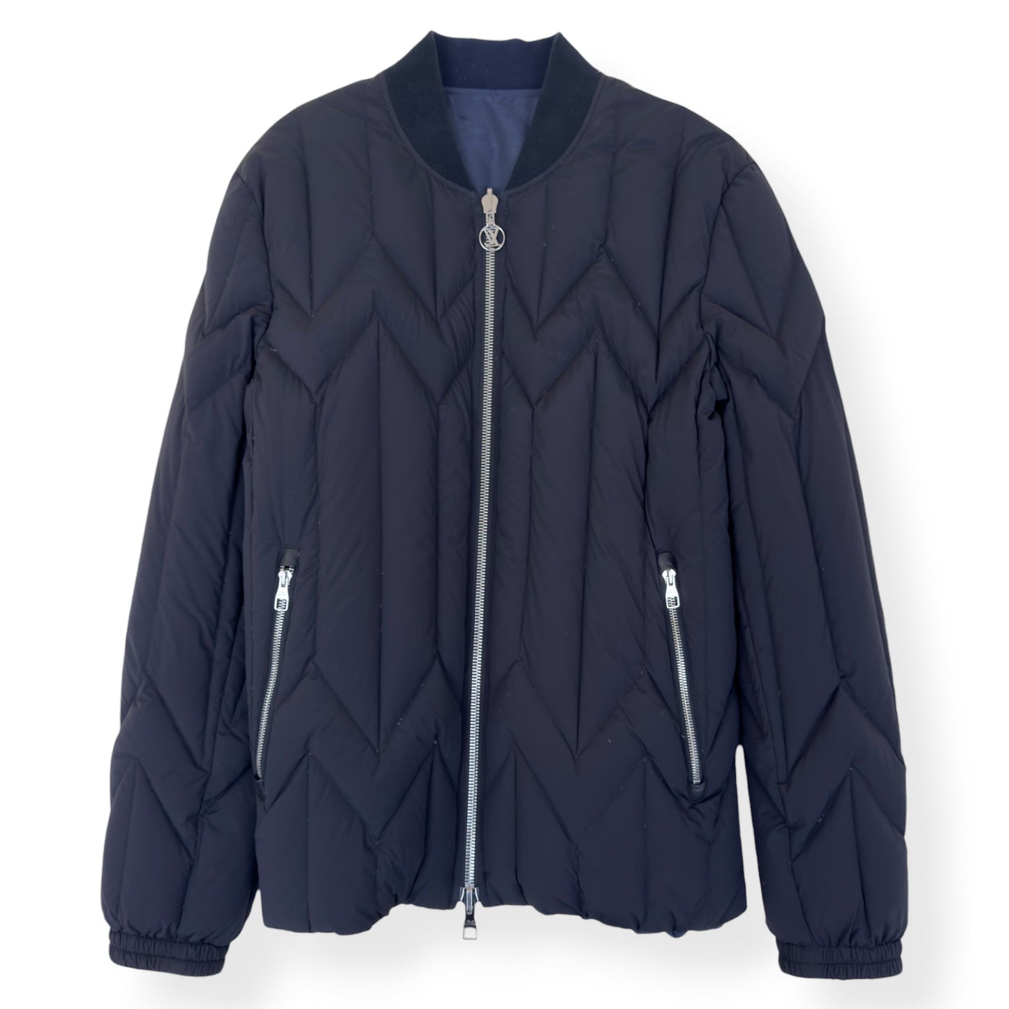 LOUIS VUITTON REVERSIBLE QUILTED DOWN BOMBER JACKET BLACK / NAVY 54 / XL | XL, Black