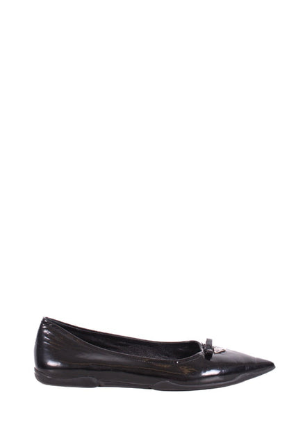 Prada Patent Flat Shoes Black 40.5 | O/S, Black
