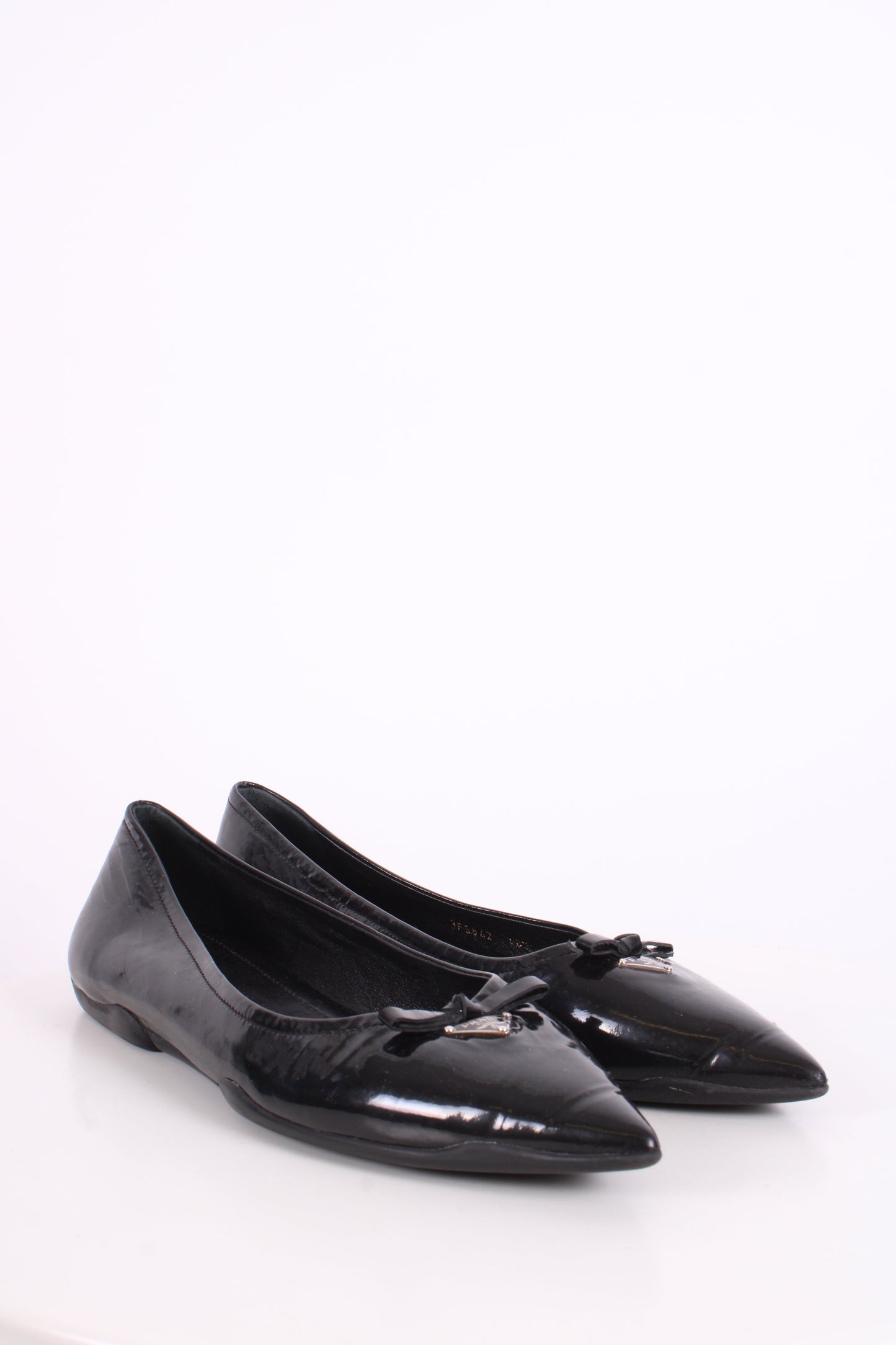 Prada Patent Flat Shoes Black 40.5 | O/S, Black