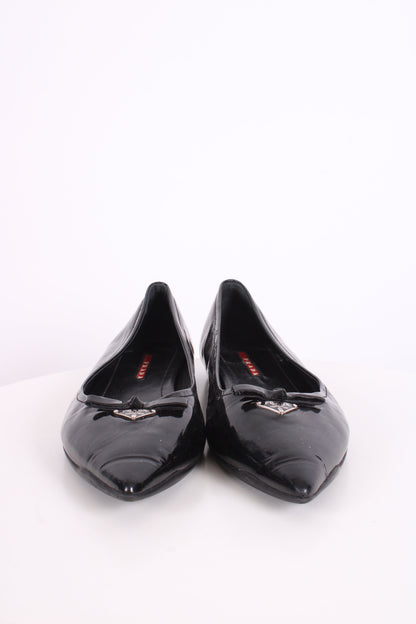 Prada Patent Flat Shoes Black 40.5 | O/S, Black