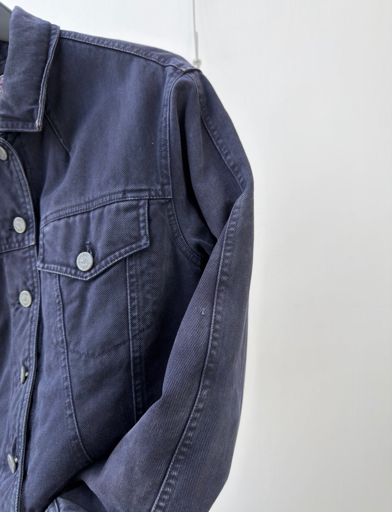Armani Jeans 90s Padded Trucker Jacket | O/S, Navy