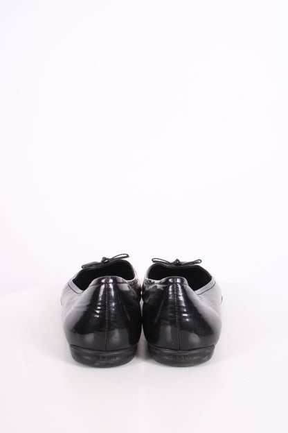 Prada Patent Flat Shoes Black 40.5 | O/S, Black