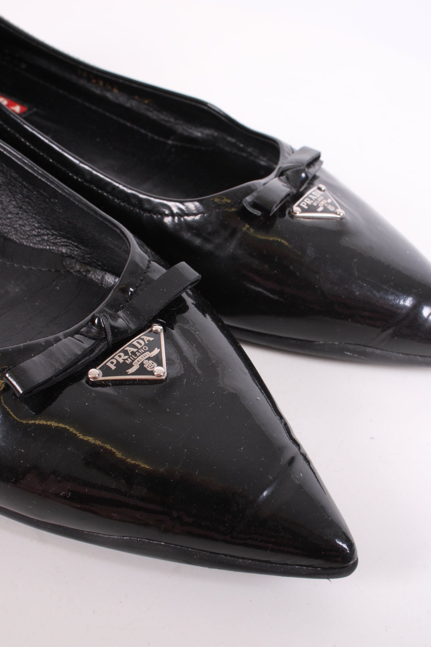 Prada Patent Flat Shoes Black 40.5 | O/S, Black