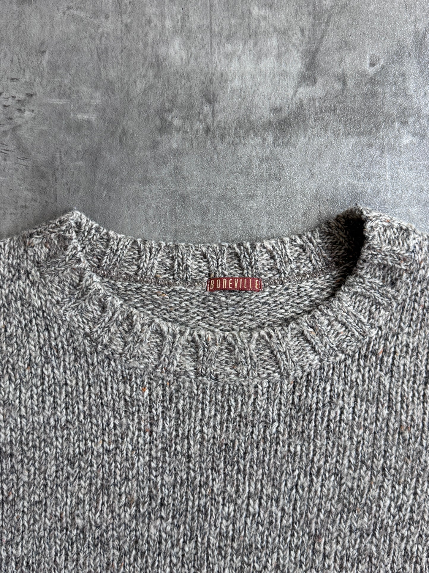 1984 Boneville Flecked Wool Grey Fisherman Sweater