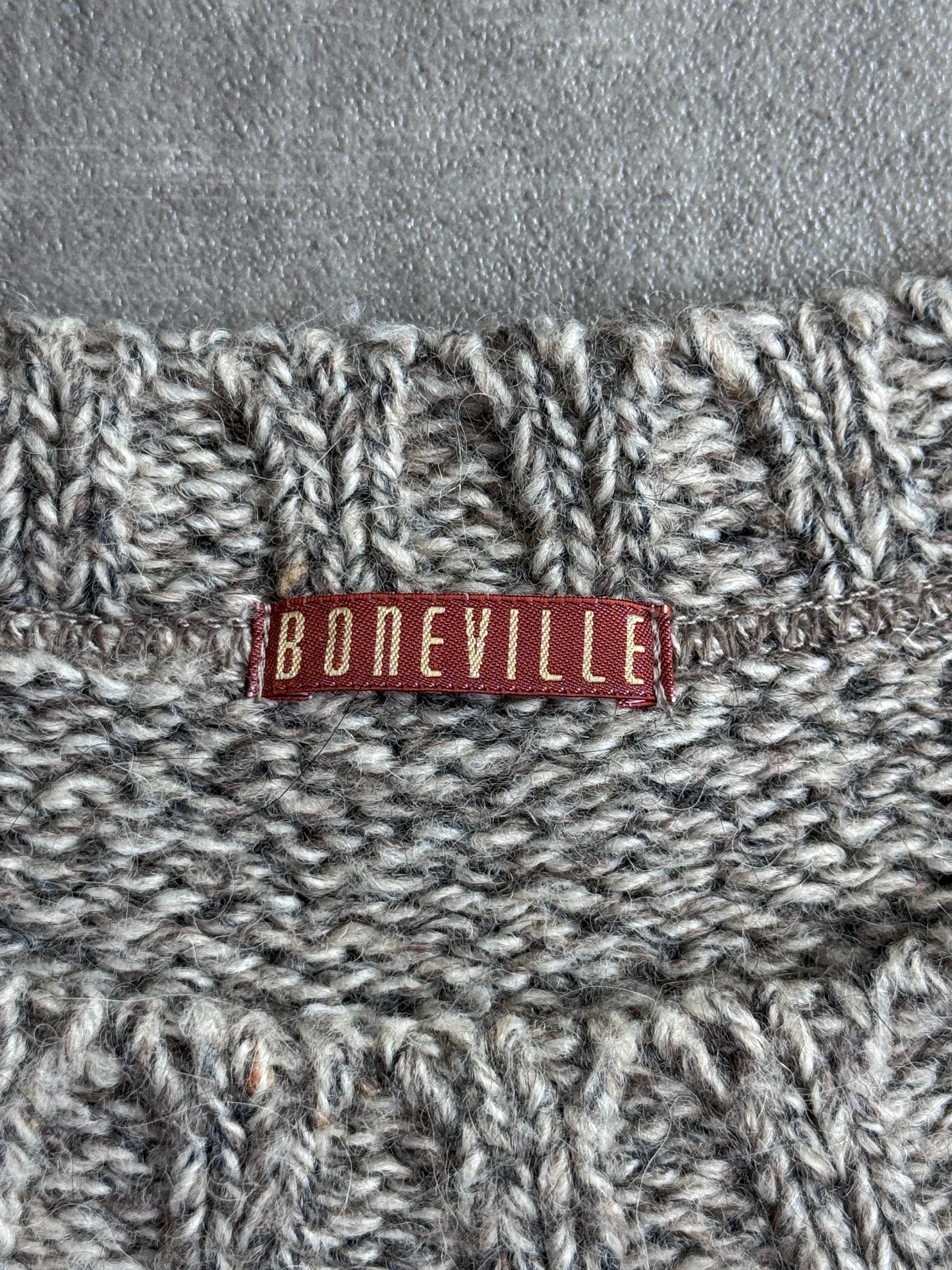 1984 Boneville Flecked Wool Grey Fisherman Sweater