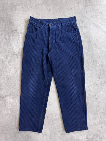 1990s Stone Island Jumbo Corduroy Relaxed Fit Navy Trousers