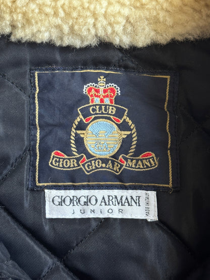 1980's Giorgio Armani Borg Collar M-A1 Cropped Bomber Jacket