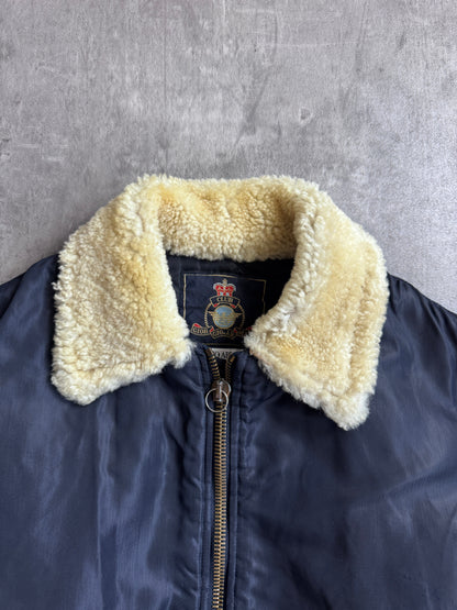 1980's Giorgio Armani Borg Collar M-A1 Cropped Bomber Jacket