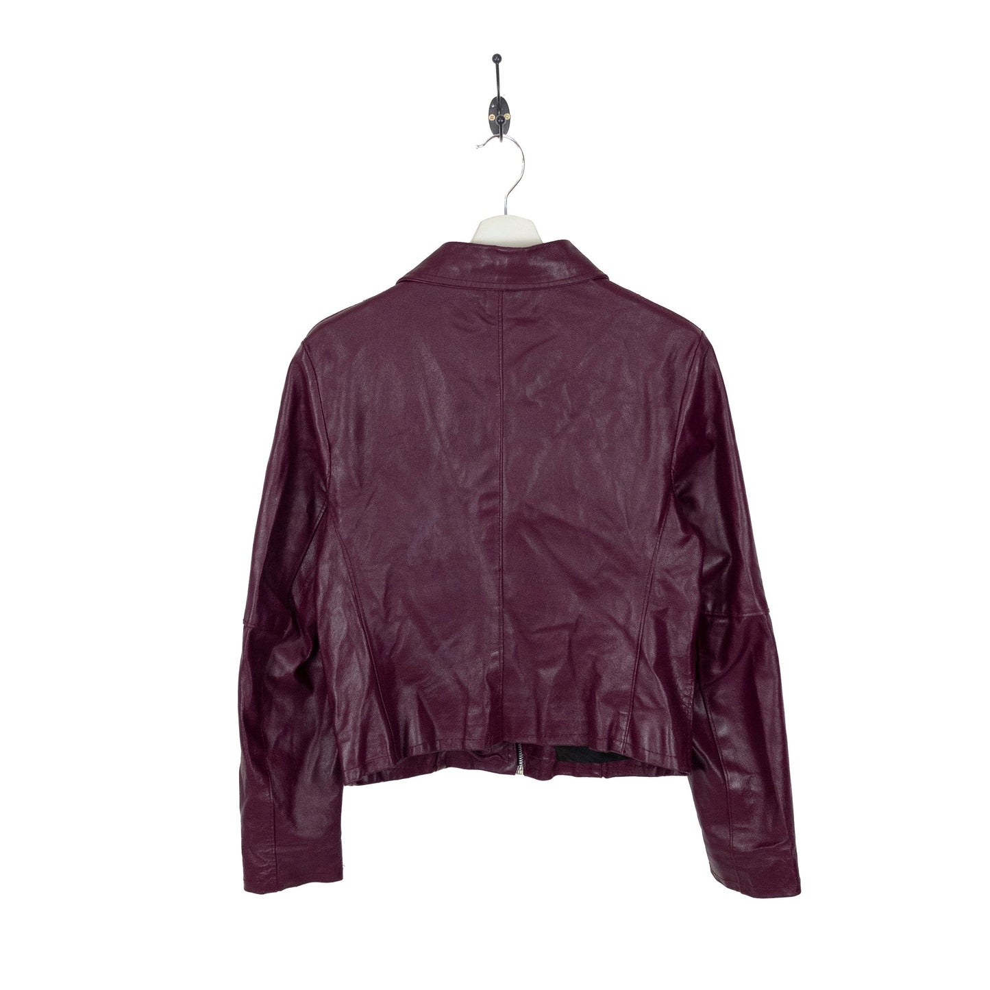 Y2K Purple Collared Leather Jacket