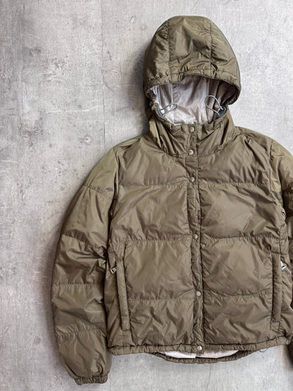 Prada Sport 'Ice Skater' Khaki Quilted Puffer Jacket