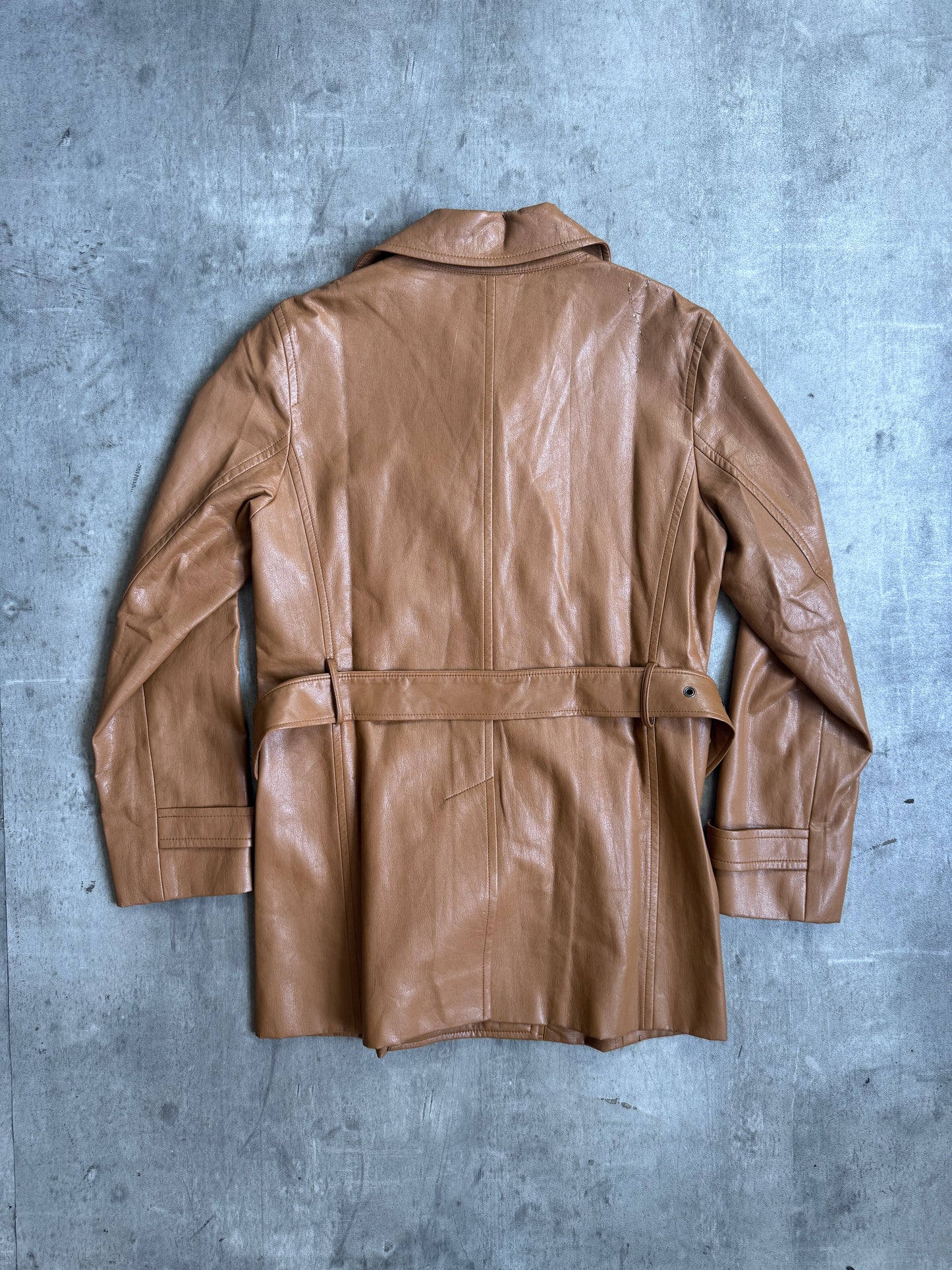 Burberry Nova Check Lining Tan Lambskin Trench Coat