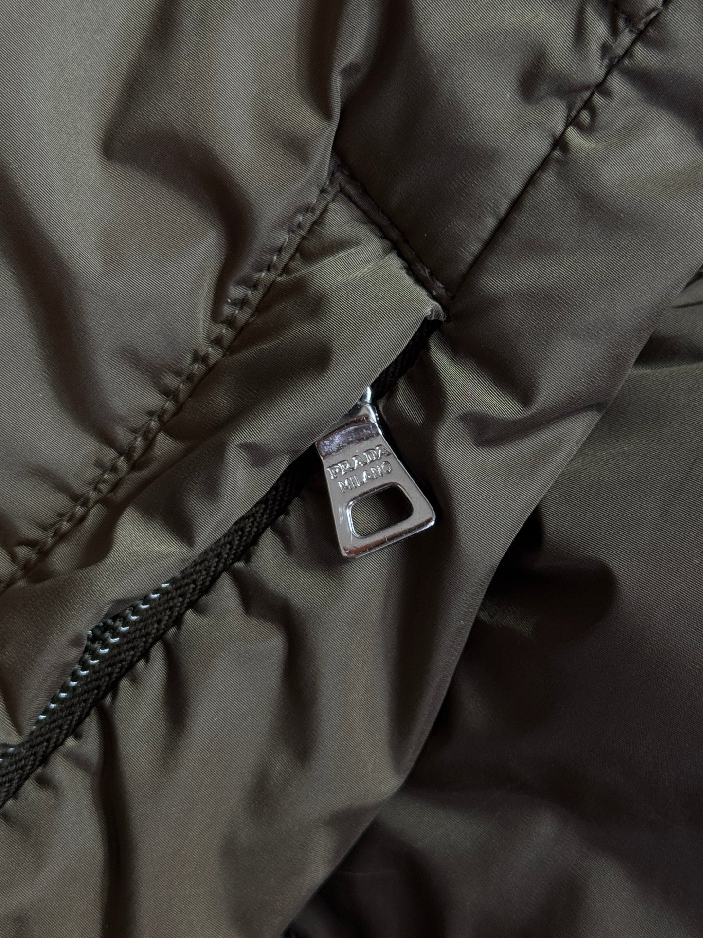 Prada Sport 'Ice Skater' Khaki Quilted Puffer Jacket