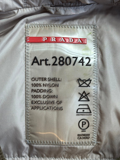 Prada Sport 'Ice Skater' Khaki Quilted Puffer Jacket