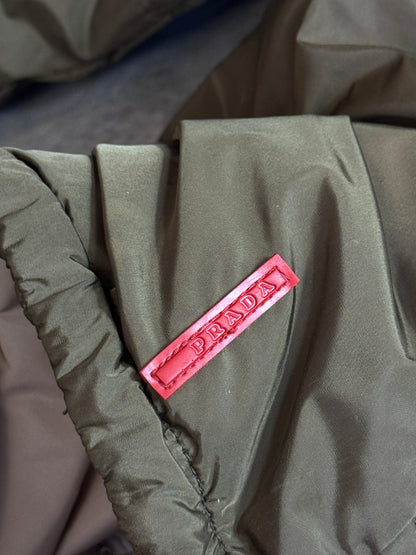 Prada Sport 'Ice Skater' Khaki Quilted Puffer Jacket