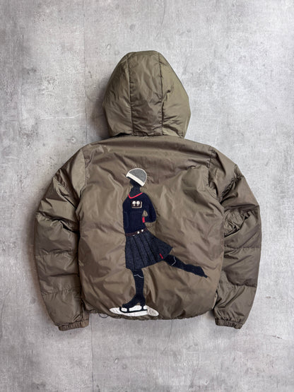 Prada Sport 'Ice Skater' Khaki Quilted Puffer Jacket
