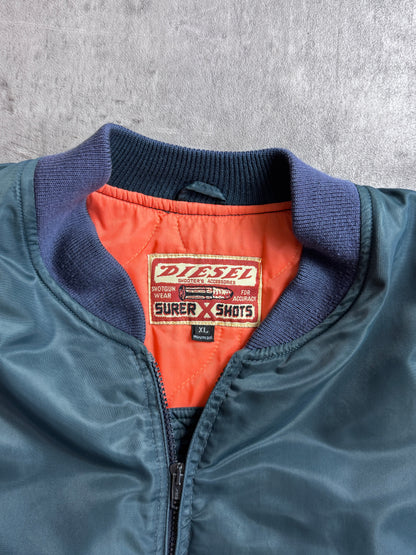 1990's Diesel Nylon Quilted M-A1 Navy Bomber Jacket