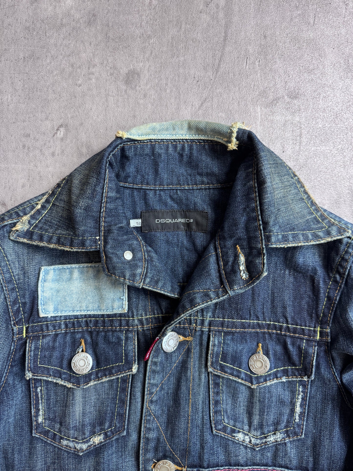 Dsquared2 F*cker Tab Distressed Denim Trucker Jacket