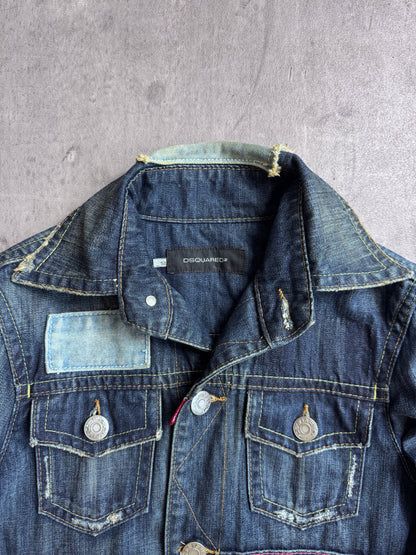 Dsquared2 F*cker Tab Distressed Denim Trucker Jacket