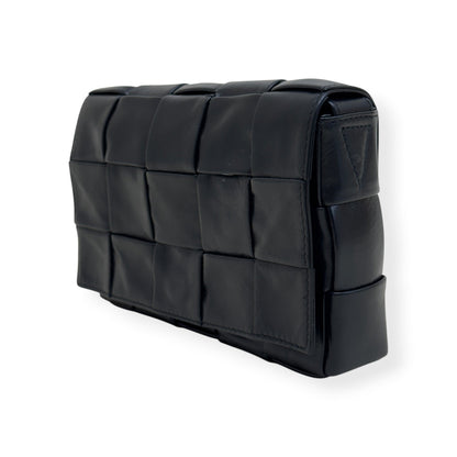 BOTTEGA VENETA CASSETTE CROSSBODY INTRECCIATO LEATHER BAG BLACK S | O/S, Black