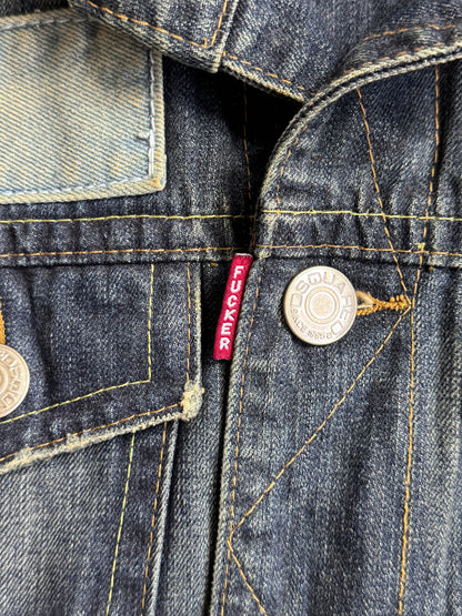 Dsquared2 F*cker Tab Distressed Denim Trucker Jacket