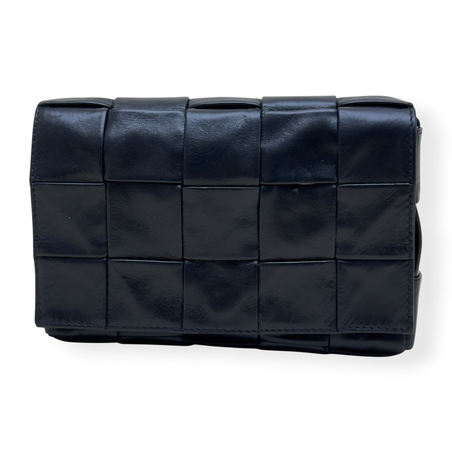 BOTTEGA VENETA CASSETTE CROSSBODY INTRECCIATO LEATHER BAG BLACK S | O/S, Black