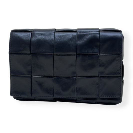 BOTTEGA VENETA CASSETTE CROSSBODY INTRECCIATO LEATHER BAG BLACK S | O/S, Black