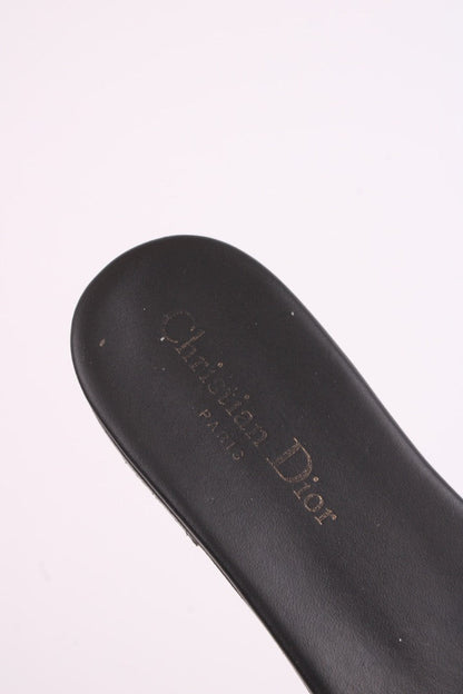 Dior Dway Embroidered Slide Black/ Cream 38 | O/S, Multicoloured