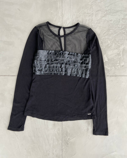 DIESEL LONG SLEEVE SHEER MESH TOP - M