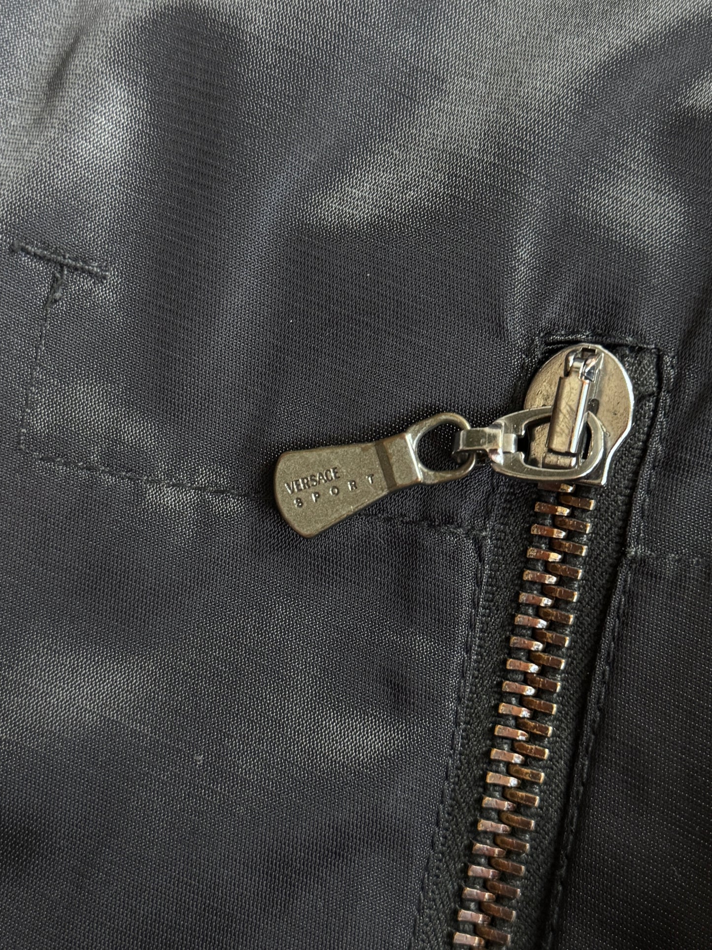 Versace Sport Cropped Fur Collar Black Utility Blouson