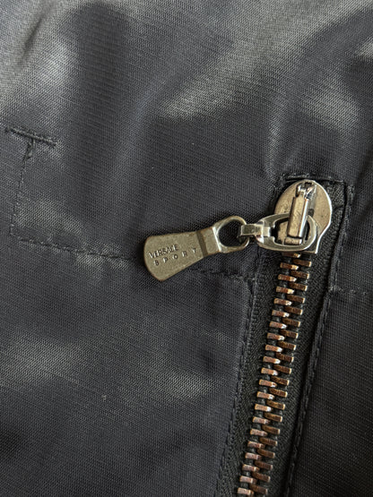 Versace Sport Cropped Fur Collar Black Utility Blouson