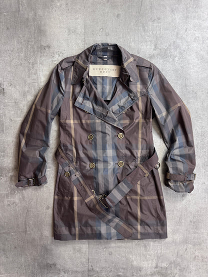 Burberry Brit Lightweight Brown Novacheck Rain Mac Coat