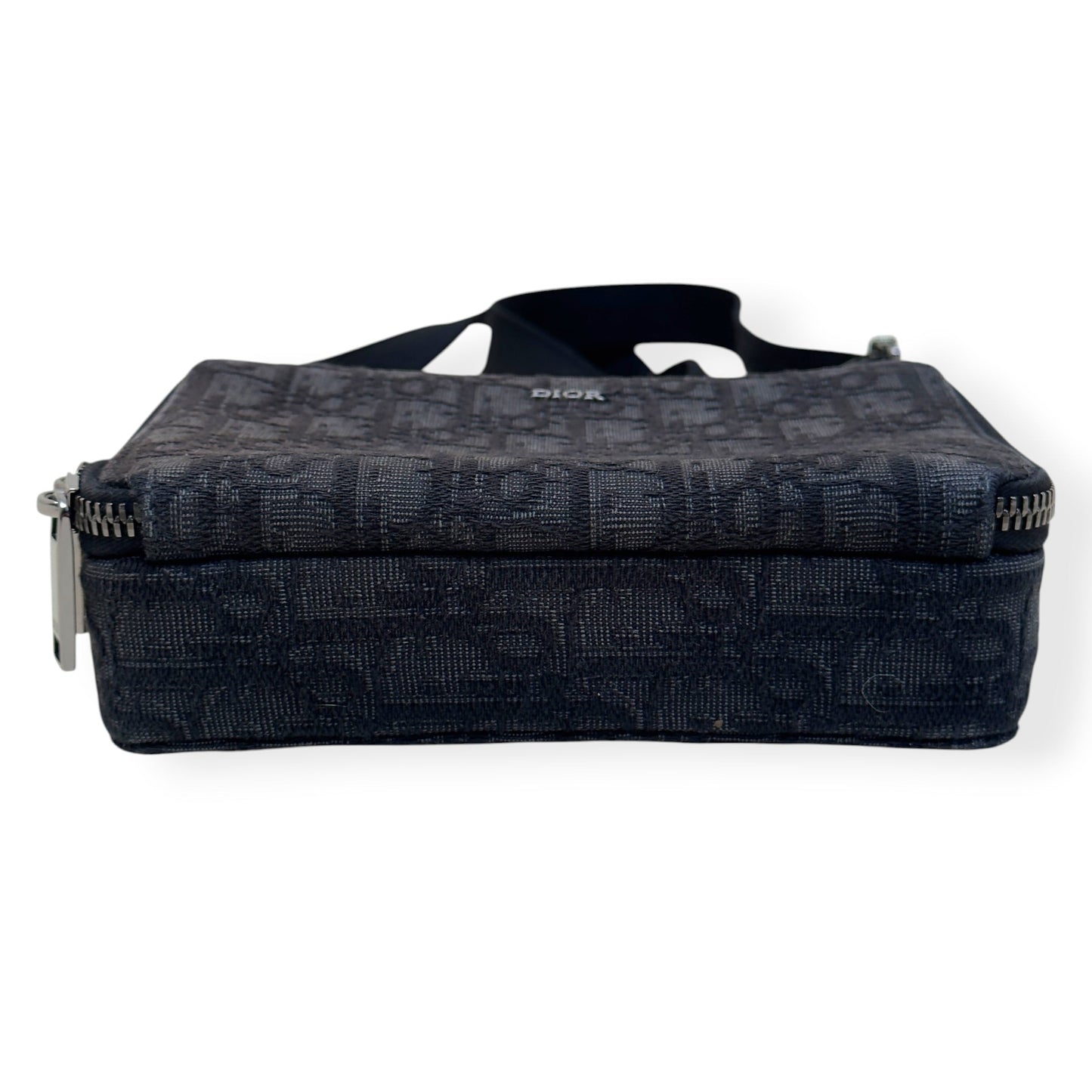 DIOR OBLIQUE JACQUARD ZIPPED POUCH WITH STRAP BLACK S | O/S, Black