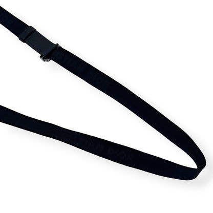 DIOR OBLIQUE JACQUARD ZIPPED POUCH WITH STRAP BLACK S | O/S, Black