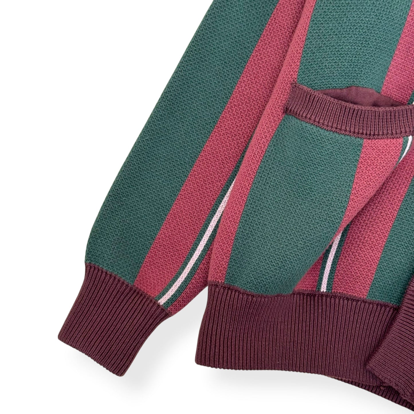 WISDOM OF AGE CITY CARDIGAN GREEN / BURGUNDY S | Small, Burgundy