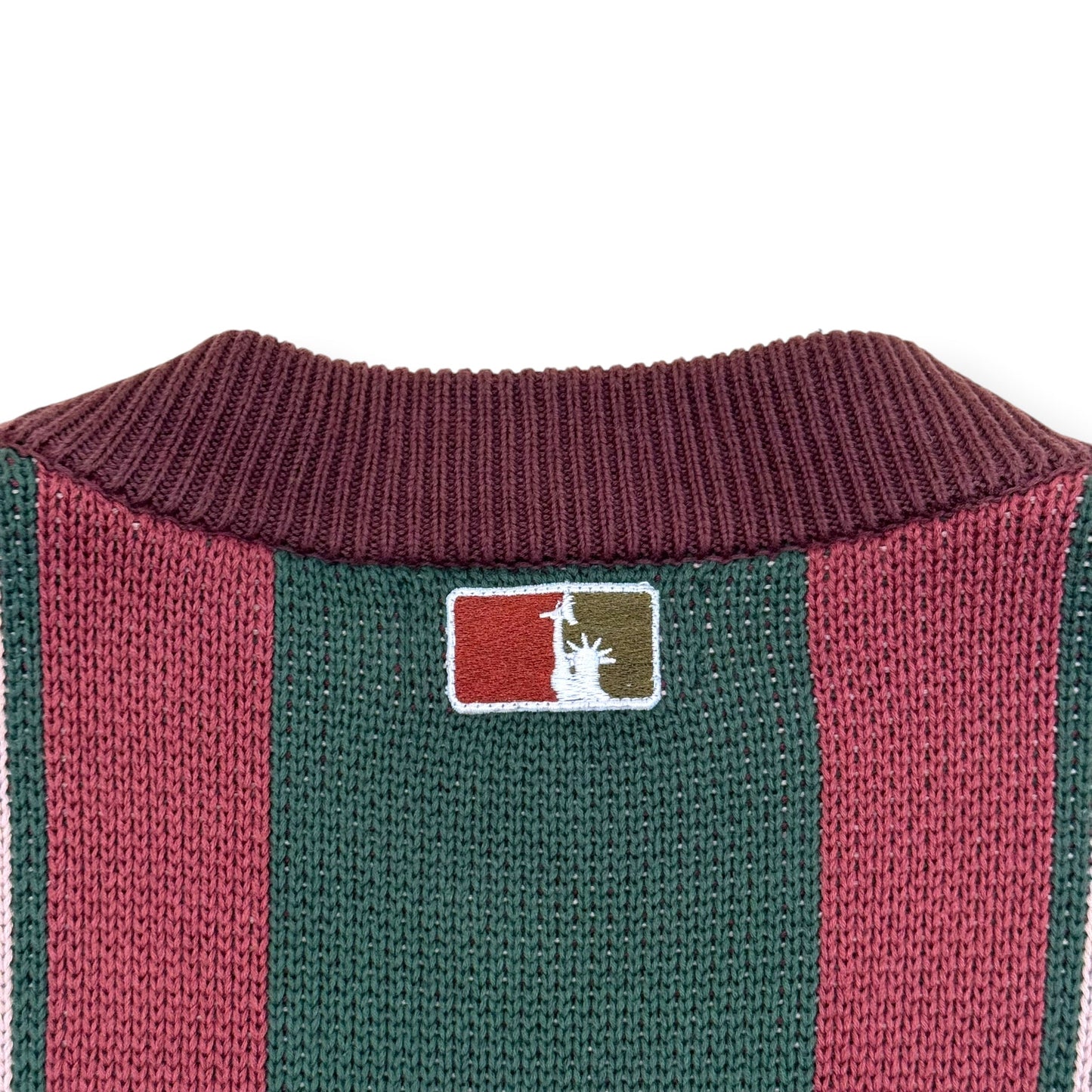 WISDOM OF AGE CITY CARDIGAN GREEN / BURGUNDY S | Small, Burgundy