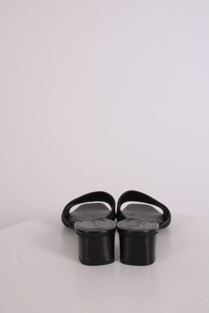 Gucci Monogram Heeled Mule Shoes Black 38 | O/S, Black