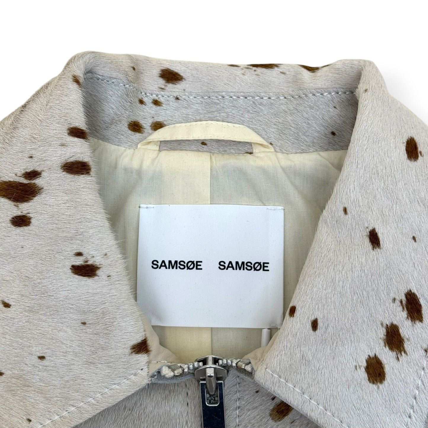 SAMSØE SAMSØE SALYLO LEATHER VEST WHITE / BROWN M | Medium, Brown