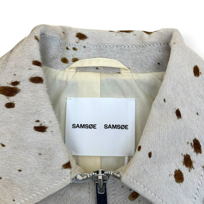 SAMSØE SAMSØE SALYLO LEATHER VEST WHITE / BROWN M | Medium, Brown