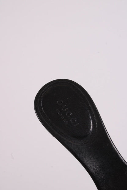 Gucci Monogram Heeled Mule Shoes Black 38 | O/S, Black