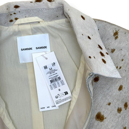 SAMSØE SAMSØE SALYLO LEATHER VEST WHITE / BROWN M | Medium, Brown