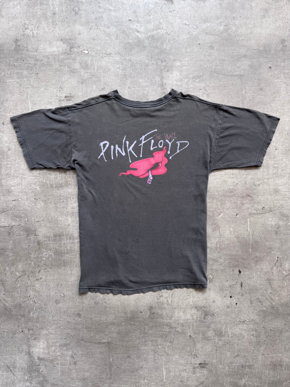 1990's Pink Floyd The Wall Faded Black Graphic Tee | Large, Multicoloured