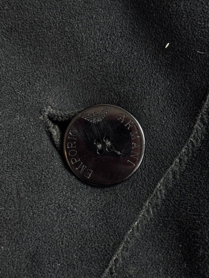 1990's Emporio Armani Double Breasted Raw Edge Seam Trench