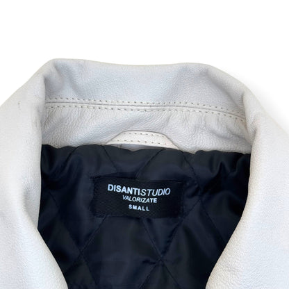 DI SANTI STUDIO DS VARSITY LEATHER JACKET GREEN / WHITE S | Small, Green