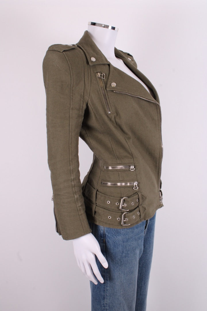 Balmain Padded Shoulder Military Jacket Khaki 10 | O/S, Khaki
